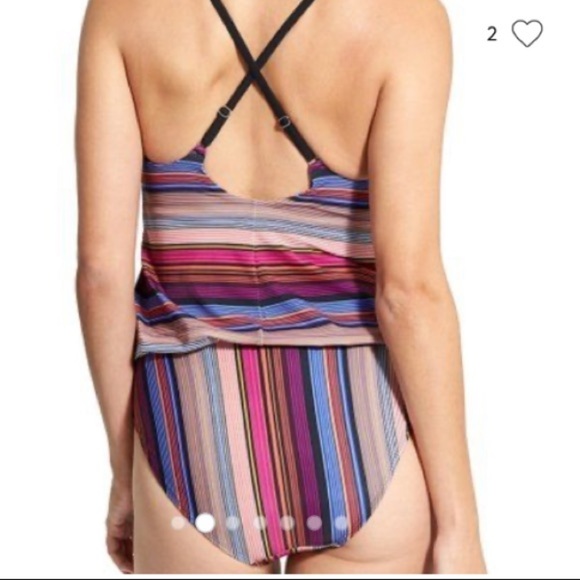 Athleta Purple Capri Stripe Blousy One-Piece Size 32 B/C NWT - Picture 2 of 9